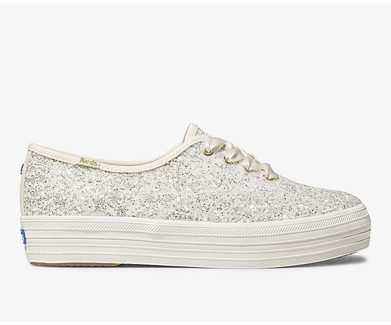 Keds x kate spade new york Triple Platform Sneakers Kadın Krema Beyaz | XHDGB-4021